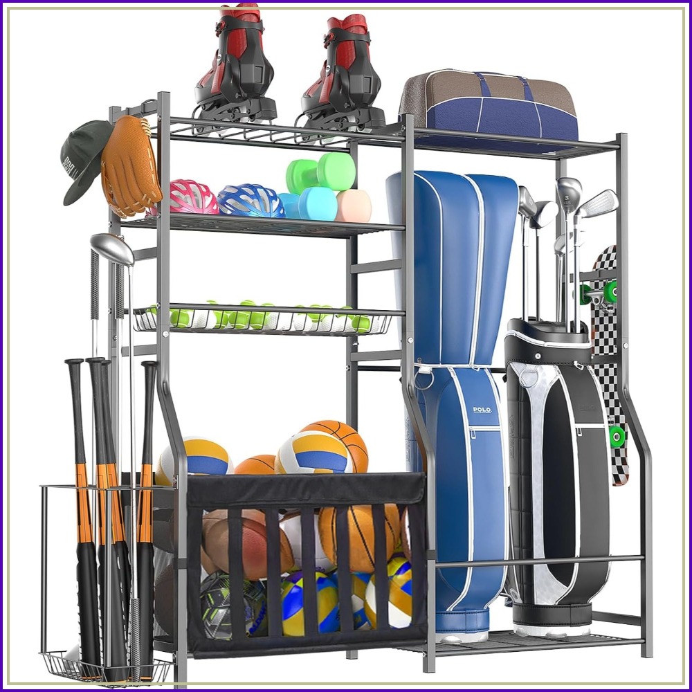 Golf Equipment And Gear - Heavy Duty Garage Sports Equipment Organizer,